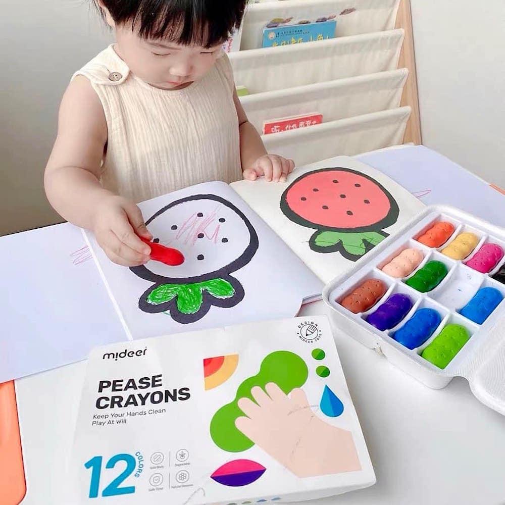 Bút Sáp Màu Hữu Cơ - Bộ 12 Màu - Làm Bằng Sáp Ong Thiên Nhiên Cho Bé Nhỏ - Mideer Pease Crayons - 12 Colors