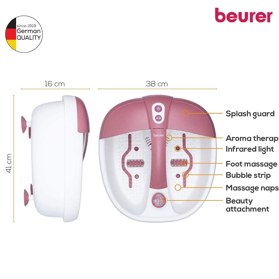 Bồn ngâm chân massage hồng ngoại Beurer FB35 Chính Hãng | 3 chế độ massage giúp thư giãn cơ bắp bị mỏ