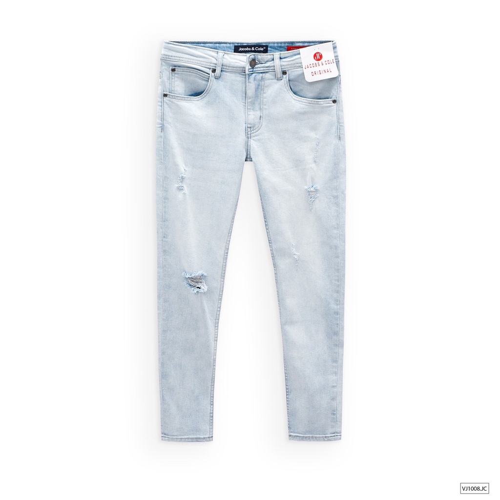 Quần jean dài nam màu wash xịn, quần bò nam,  thiết kế rách tua rua cá tính, bụi bặm