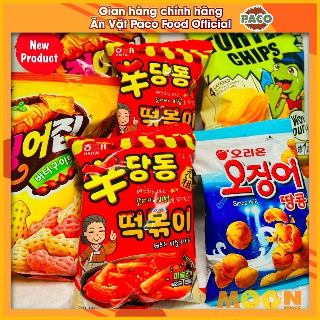 Bánh Snack Hàn Quốc các vị chính hãng snack mực nongshim-bánh gạo cay haita-orion