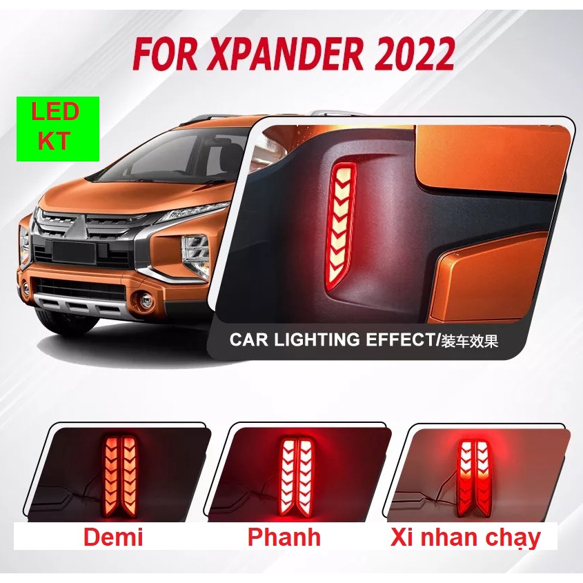 Led cản sau Mitsubishi Xpander Cross, Xpander 2022 2023, Attrage,Mirage 2021 dạng đứng 3 chế độ xi nhan chạy led gầm sau