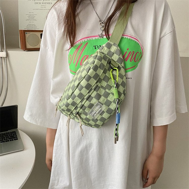 Túi  Đeo Chéo Unisex Dáng Vuông Kẻ Caro kèm Dây Bản To Trẻ Trung Hot Nhất 2022