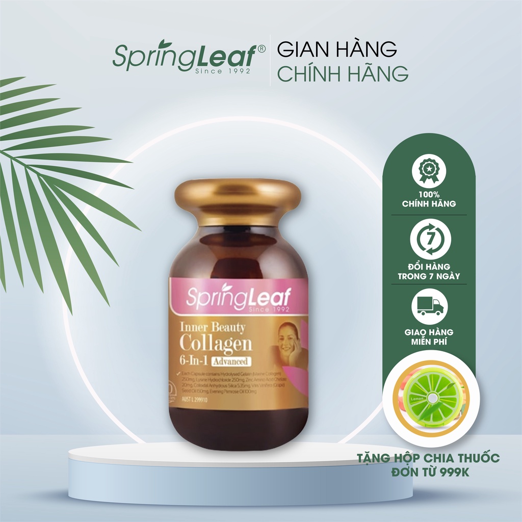 Thực phẩm chức năng Collagen 6 In 1 Spring Leaf Inner Beauty Của Úc 90 viên