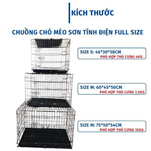 Chuồng chó, chuồng mèo, lồng chó mèo sơn tĩnh điện gấp gọn  60x42x50