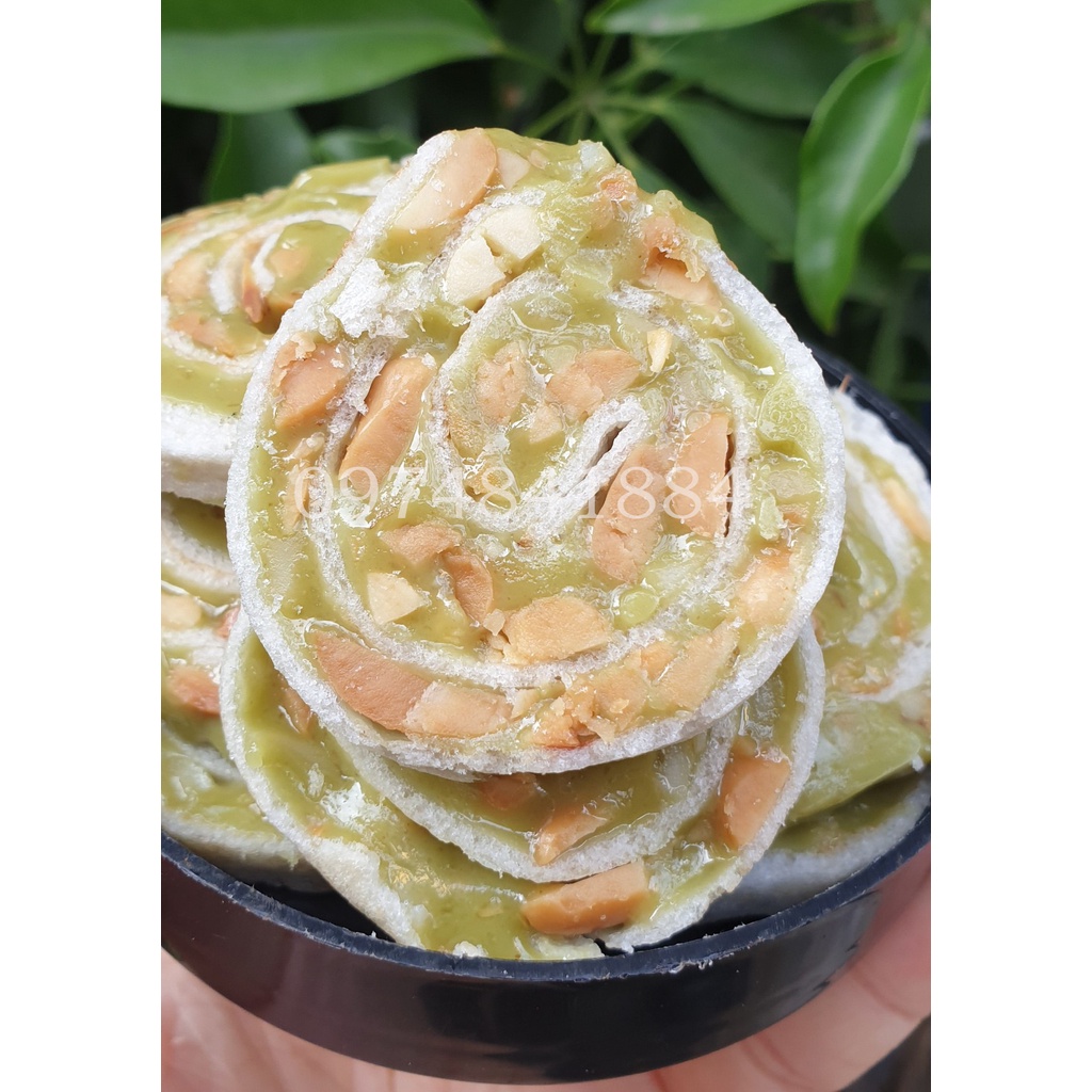 Kẹo dừa nướng cuộn đậu phộng lá dứa 250g/ 500g/ 1kg