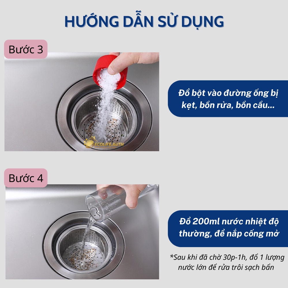 Bột Thông Cống Khử Mùi Làm Sạch Denkmit Giảm Tắc Nghẽn Loại Bỏ Mùi Khó Chịu