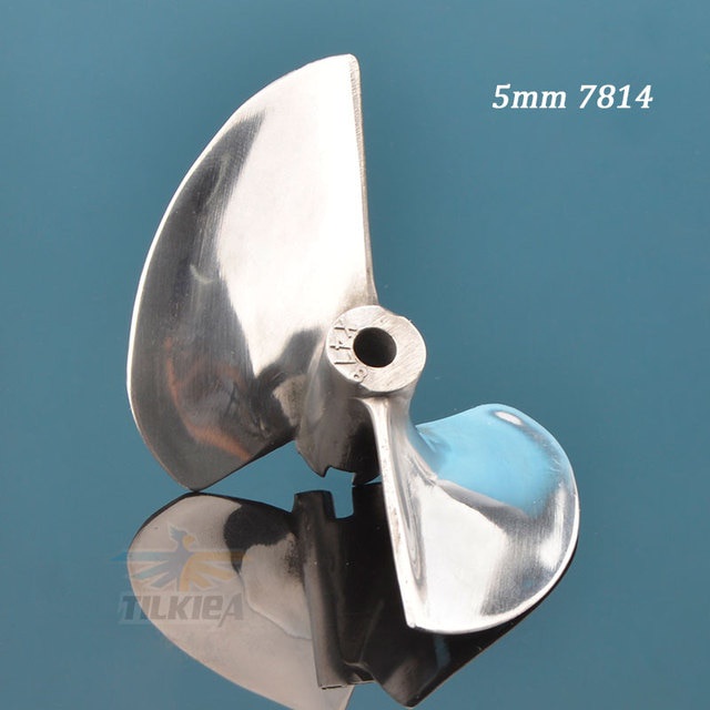 Cánh Quạt Bằng Hợp Kim Nhôm 2 Lưỡi 5mm / 6.35mm Đường Kính 78mm Cho Thuyền Điều Khiển Từ Xa 5 / 6.35mm 1 / 4" Thuyền Rc Trục Prop