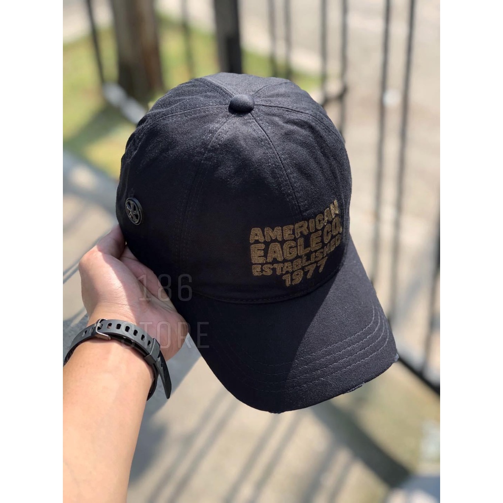 Nón kết Mũ lưỡi trai polo thể thao nam nữ màu đen thêu American 1977 MG078