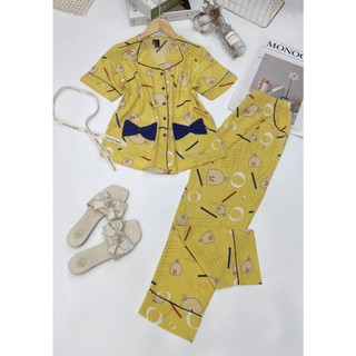 Bộ lanh quần dài 2 túi nơ hàng VNXK