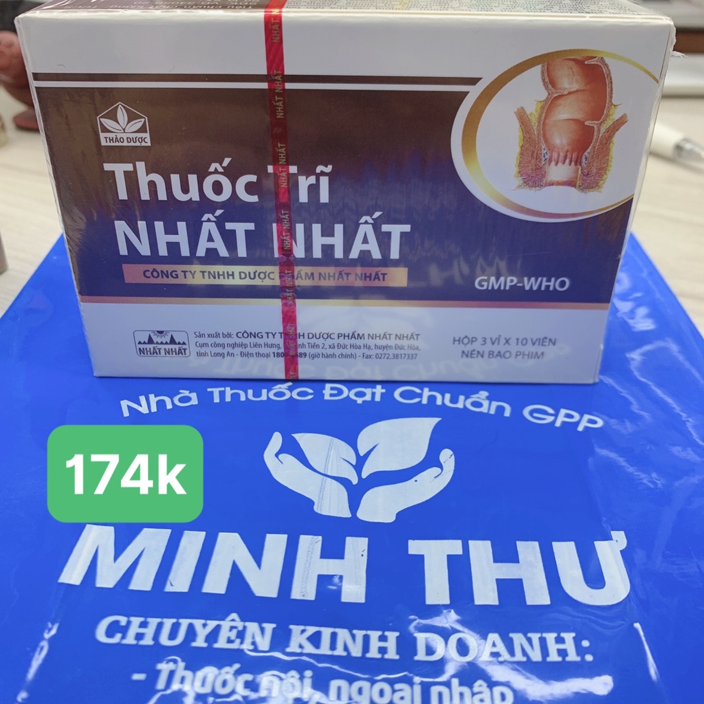 Viên Trĩ Nhất Nhất hộp 30 viên - Chảy máu khi đại tiện, đau rát, sưng ở vùng hậu môn, búi trĩ sa ra ngoài