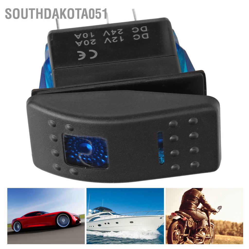 Công Tắc Bật / Tắt Đèn LED 5Pin Chống Nước Màu Xanh Dương Cho Tàu Thuyền SUV / Xe Tải 12 24V