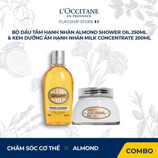 Bộ Dầu Tắm Hạnh Nhân 250ml & Dưỡng Ẩm Cơ Thể Hạnh Nhân Almond Milk Concentrate 200ml