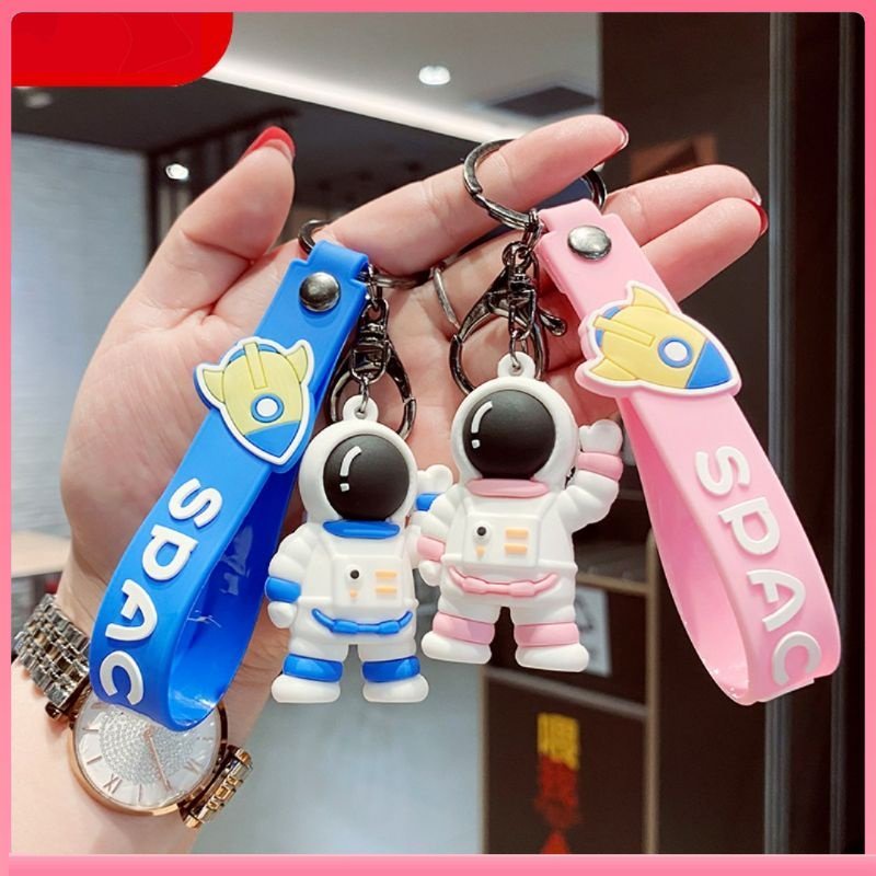 Móc khóa hình phi hành gia có máy ảnh, móc chìa khóa treo balo dễ thương cute