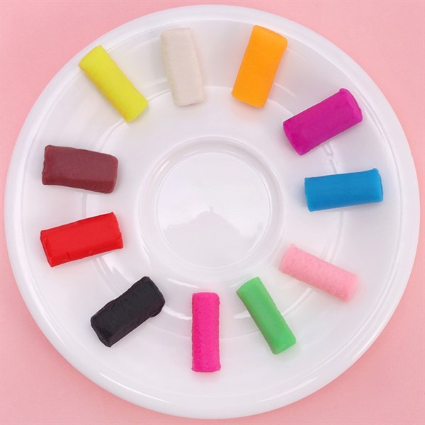 Hộp đất nặn mini cánh hoa 12 màu 2.8*4.5cm