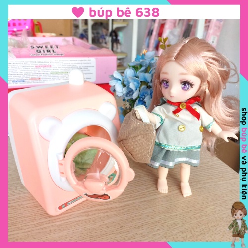 Máy Giặt Mẫu Mới Cao 12cm Dài 10cm Rộng 8cm Đồ Chơi Nội Thất Nhà Búp Bê
