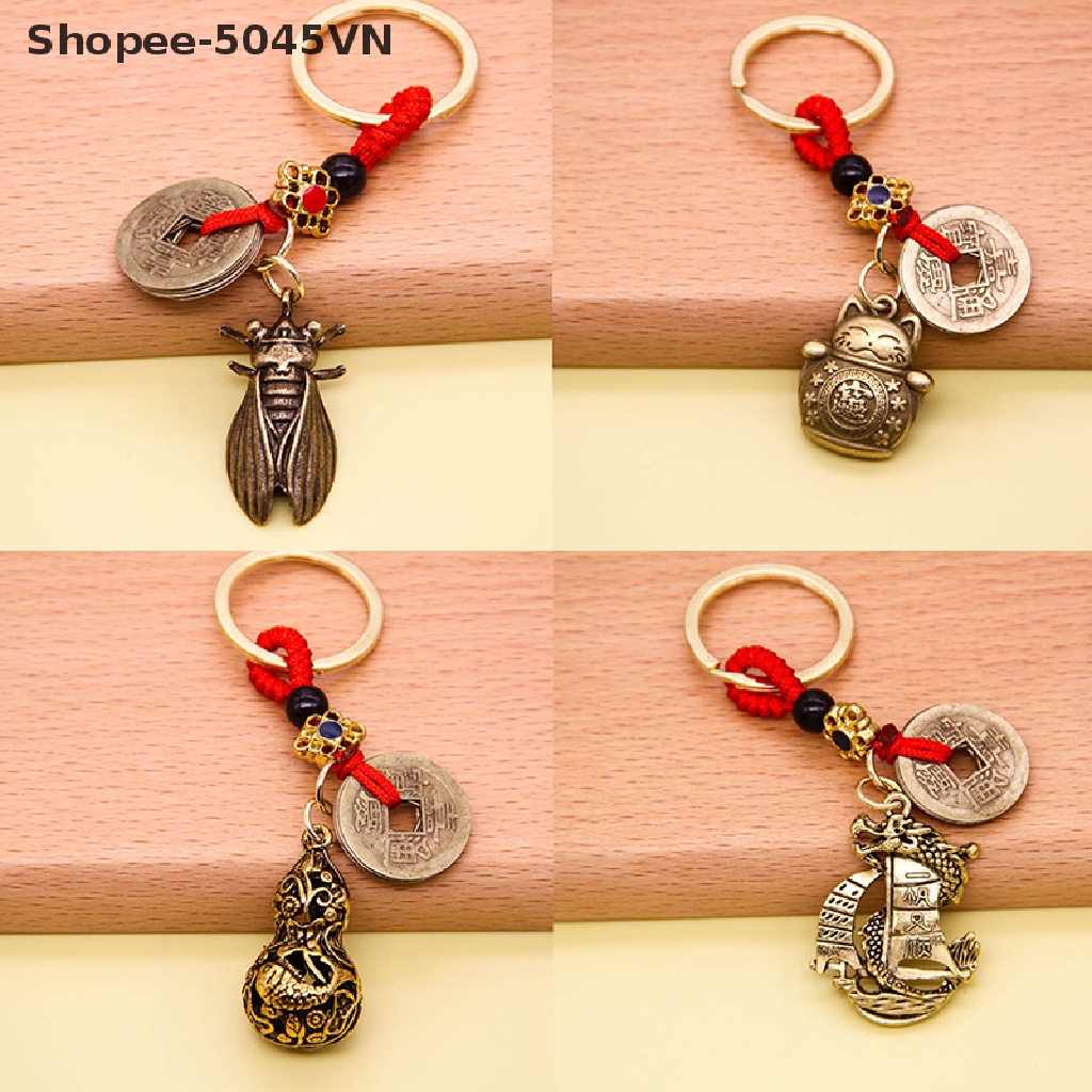 Móc Chìa Khóa / Móc Khóa / Xe Hơi Bằng Đồng Xu May Mắn Thủ Công Vintage