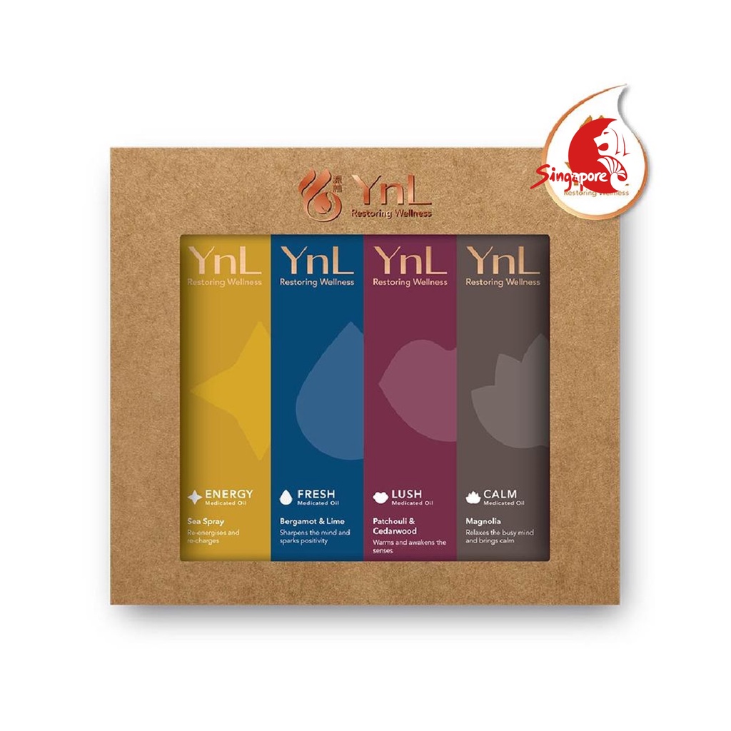 Dầu lăn thơm thảo dược YnL gồm 4 hương: Hương biển, Cam bergamot, hoắc hương tươi & gỗ tuyết tùng, Mộc Lan