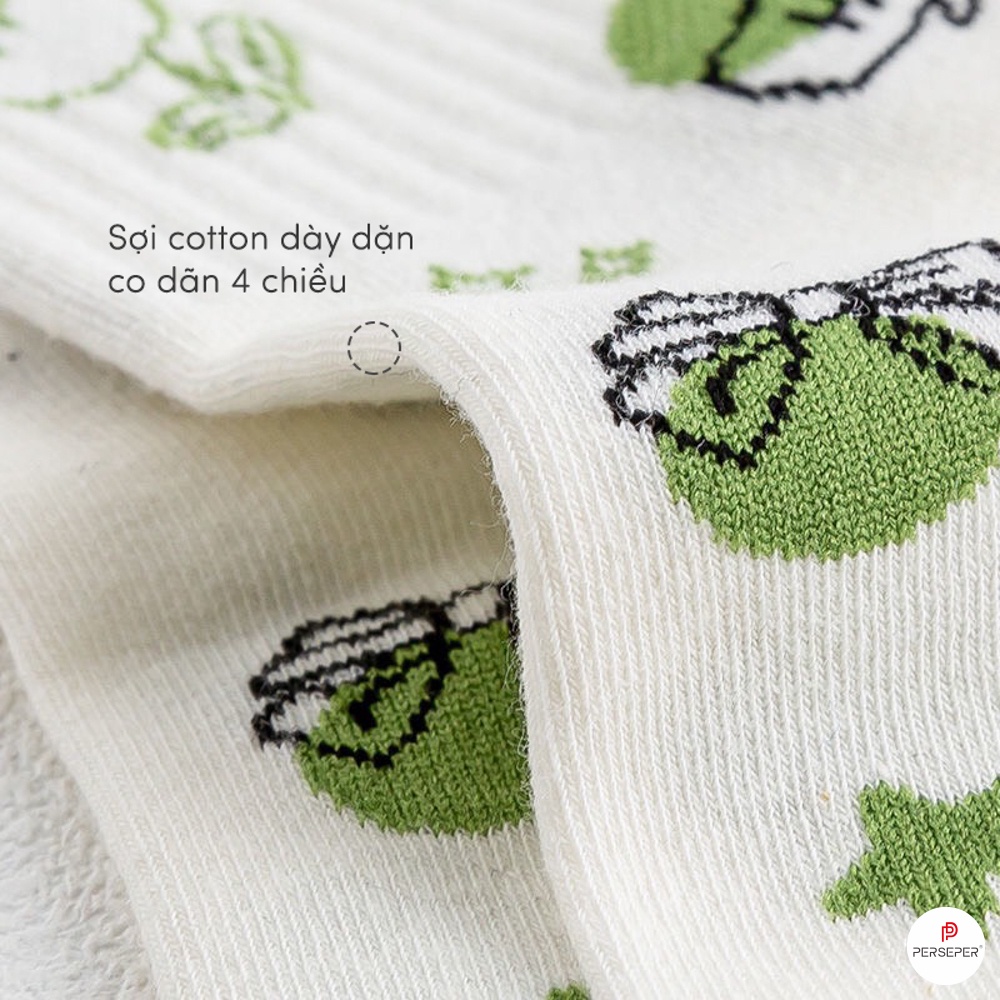 Tất cổ cao nữ phong cách Hàn Quốc, set vớ chất liệu cotton chống hôi chân - Cherry Shop