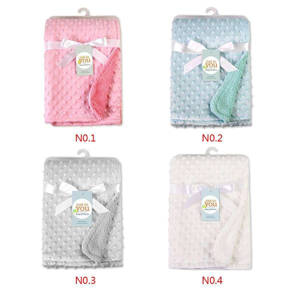 Chăn Đa Năng 2 Lớp Mềm Mại Họa Tiết Chấm Bi Giữ Ấm Cho Bé