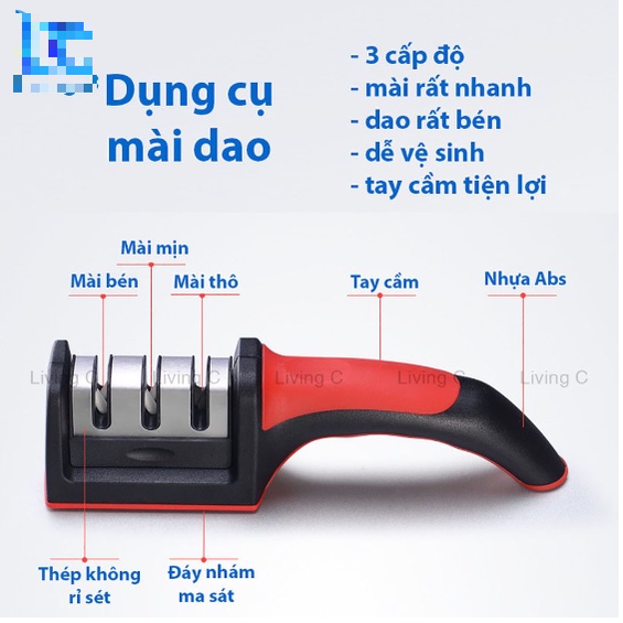 Dụng Cụ Mài Dao Kéo 3 Cấp Độ Cầm Tay Siêu Tiện Dụng