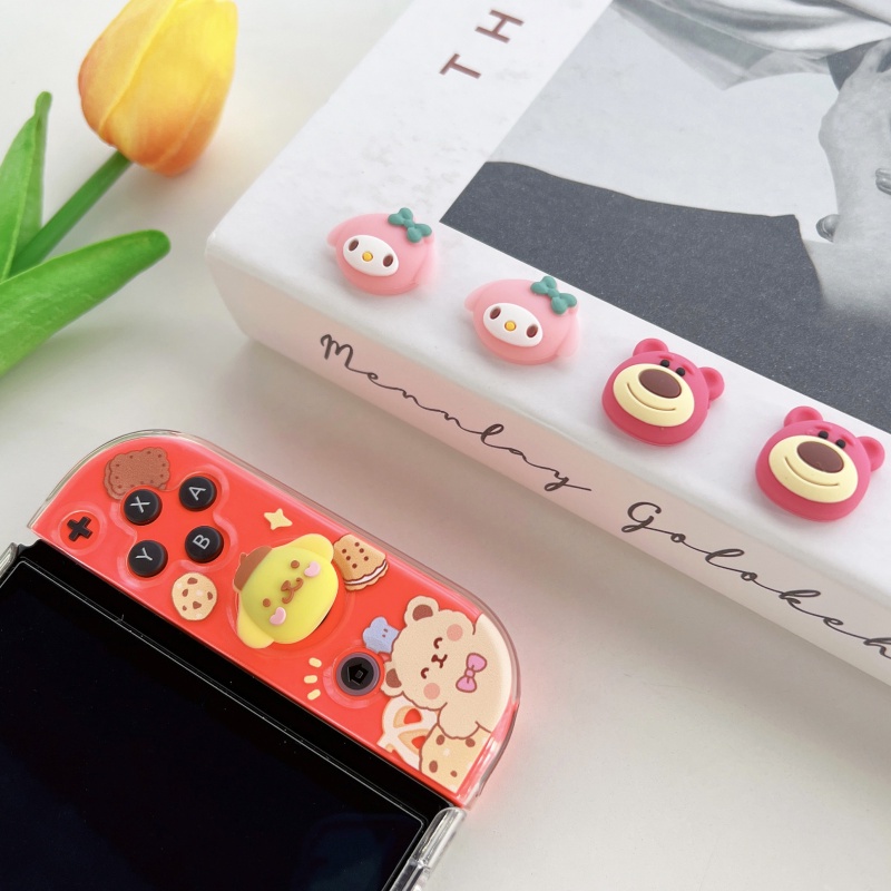 Ốp Bọc Nút Điều Khiển Tay Cầm Chơi Game Nintendo Switch NS Switch Lite Hình Dấu Chân Mèo Cinnamoroll Đáng Yêu