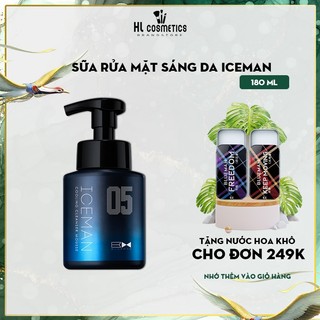 Sữa Rửa Mặt Tạo Bọt Cho Nam Iceman BLUEMAN Chính Hãng Ngừa Mụn, Nhờn, Dầu & Làm Sạch Da 180ml ZL176