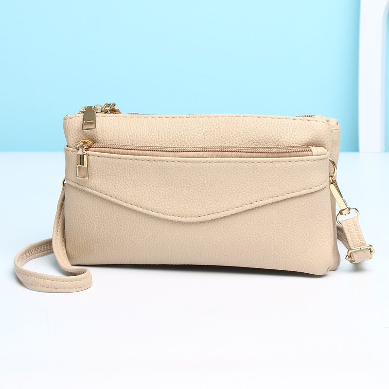 Túi Đeo Chéo Đựng Điện Thoại Có Khóa Kéo Đôi Dành Cho Nữ