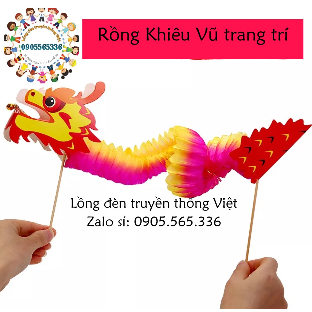 [83cm] Rồng Khiêu Vũ trang trí oẳn Tết dân gian, mâm ngũ quả, chụp hình sản phẩm dân gian - Rồng giấy múa rối