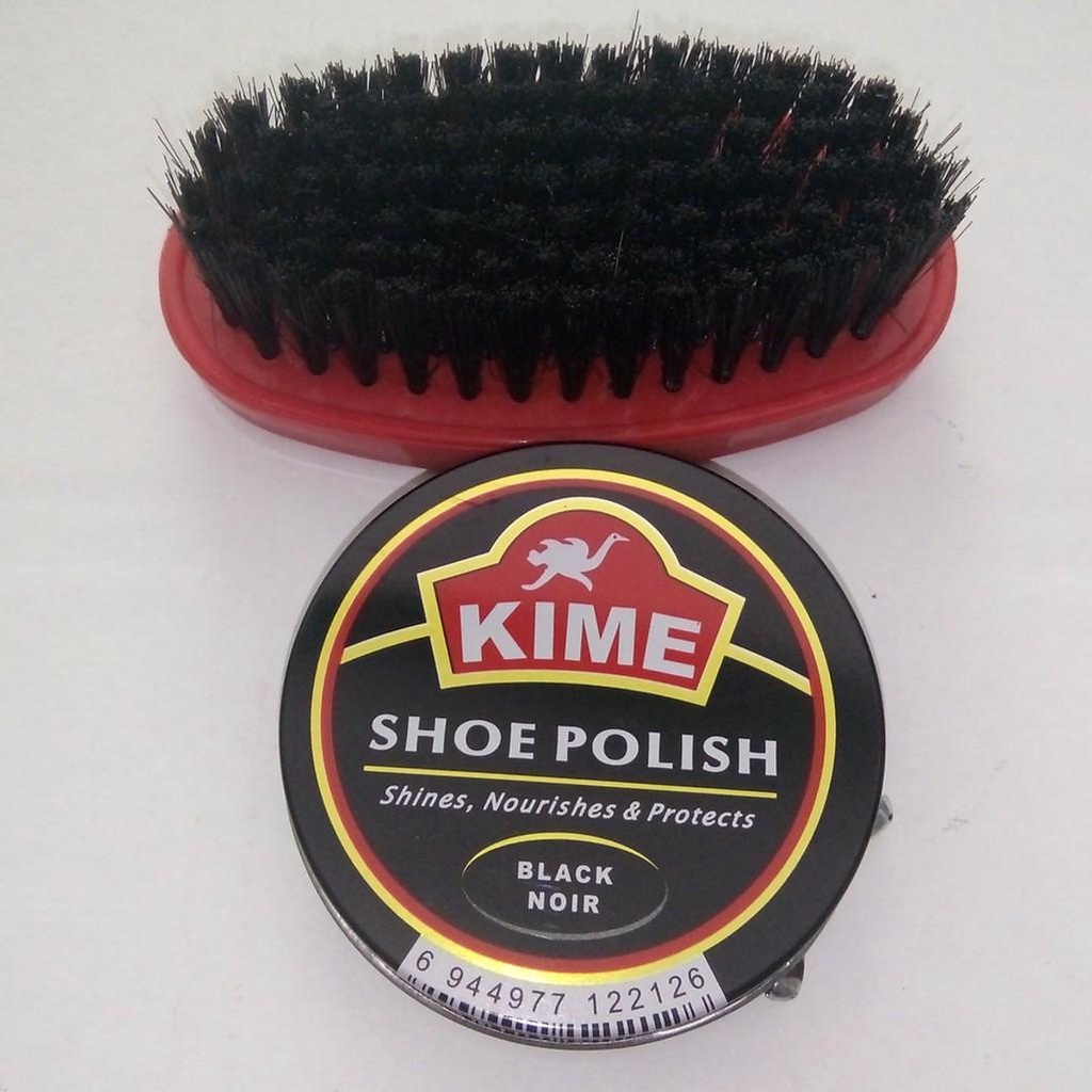 Combo bàn chải và xi đánh giày, bộ vệ sinh giày da thật cao cấp