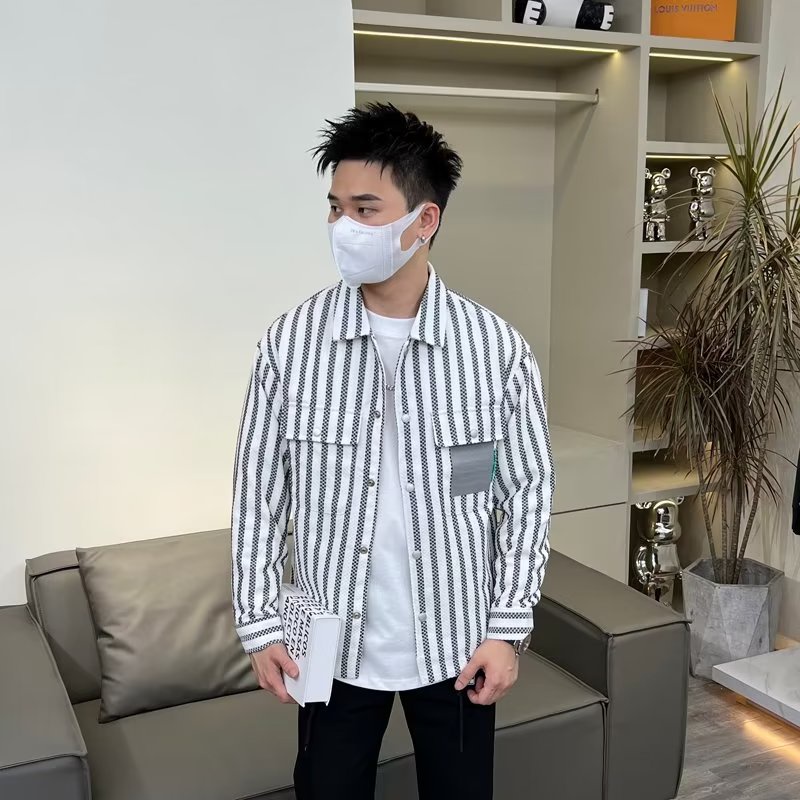 Áo Khoác Sơ Mi Mỏng Kẻ Sọc Thời Trang Xuân Thu 2022 Cho Nam Size M-2XL
