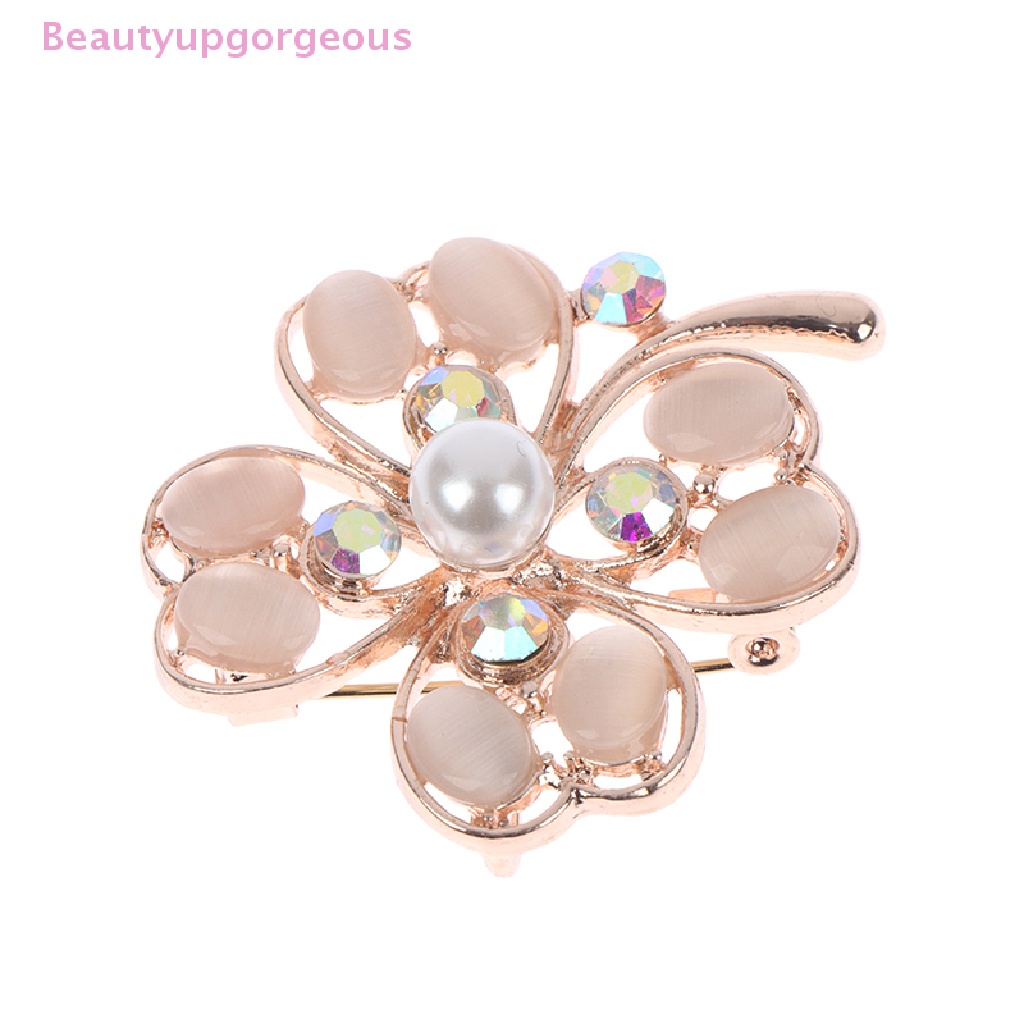 Ghim Cài Áo Hình Cỏ Ba Lá Đính Đá Ngọc Trai Nhân Tạo Thanh Lịch Cho Nữ