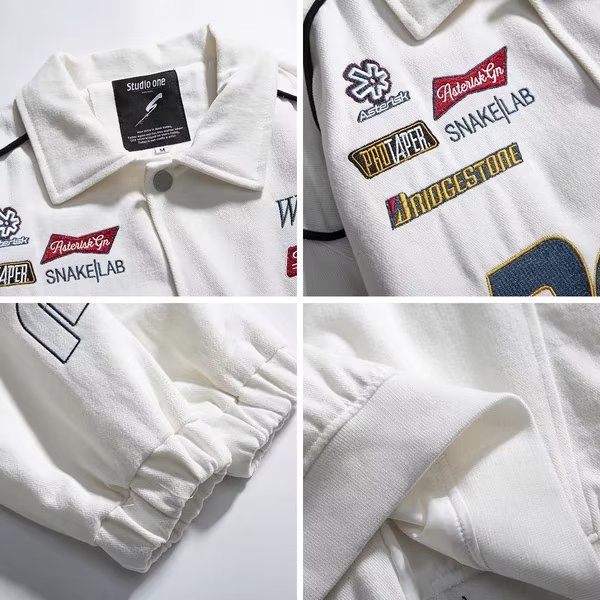 Áo Khoác Polo Dáng Rộng Hai Lớp Thêu Chữ Phong Cách Đường Phố Mỹ Thời Trang Thu Đông Mới 2022