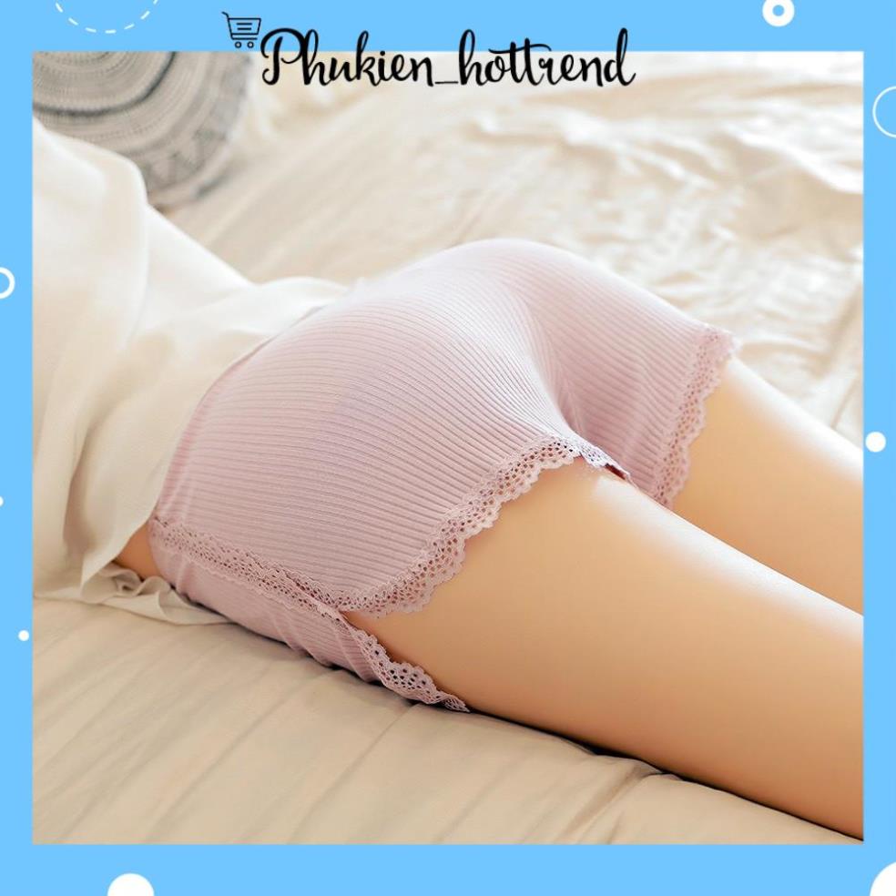 Quần Mặc Váy Cotton Tăm Viền Ren Co Giãn 4 Chiều Siêu Xinh 023
