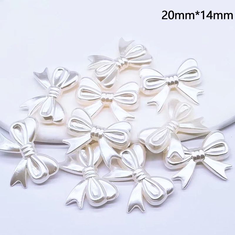 Set 10 Hạt Ngọc Trai Giả Hình Nơ Làm Trang Sức Thủ Công