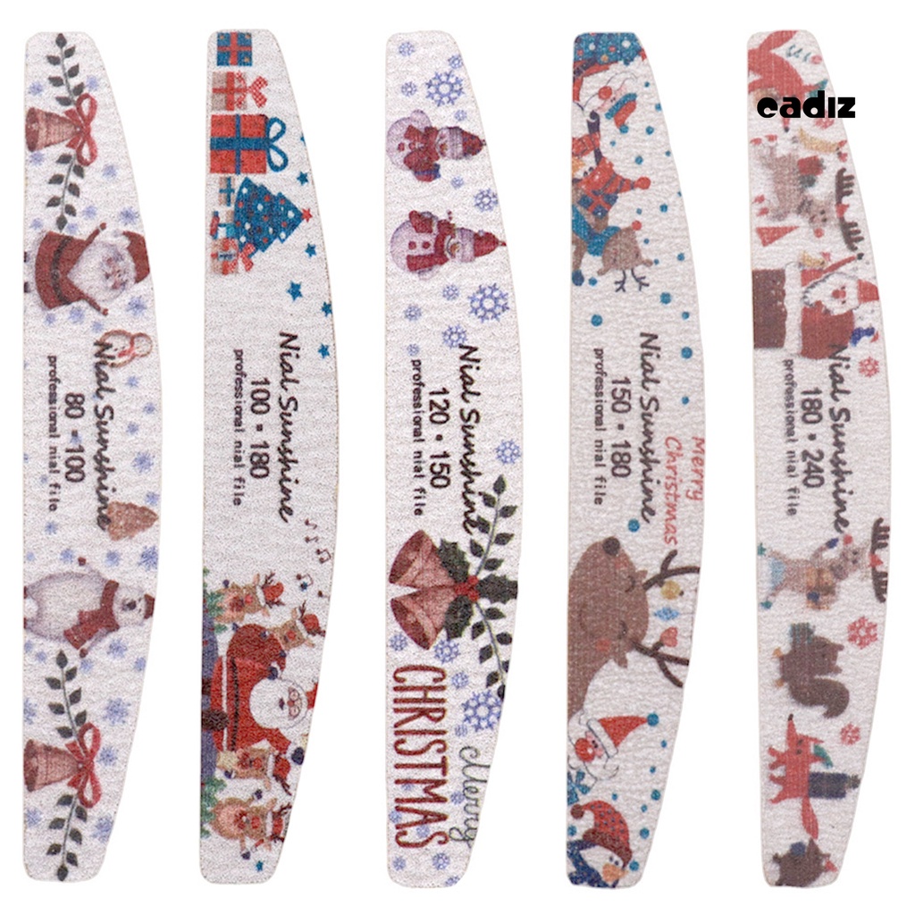 Dũa Móng Tay Hình Bán Nguyệt Chủ Đề Giáng Sinh Nhiều Màu Chuyên Nghiệp Cho Nữ