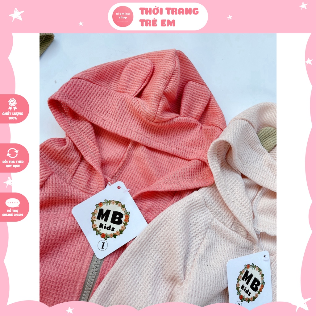 Áo Khoát Len Cho Bé Trai Và Bé Gái,  Khoát Tổ Ong Dễ Thương Cho Trẻ, Size Từ 8-18kg