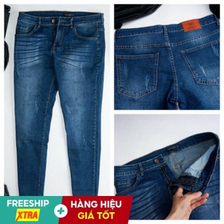 Quần Jean Nam - Quần Bò Nam VERATINO Vải Cao Cấp Không Phai Hàng VNXK Màu Xanh