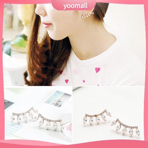 Yoomall| Bông Tai Mạ BạC ĐíNh Đá HìNh Vương MiệN ThờI Trang