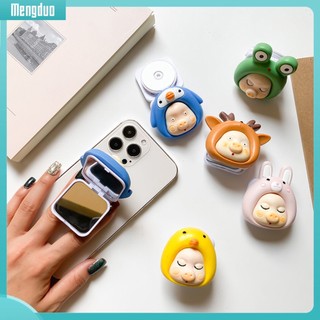 Giá Đỡ Điện Thoại Di Động Gập Lại Được Hình Chú Heo Hoạt Hình Dễ Thương Thông Dụng Kèm Gương Trang Điểm Để Bàn