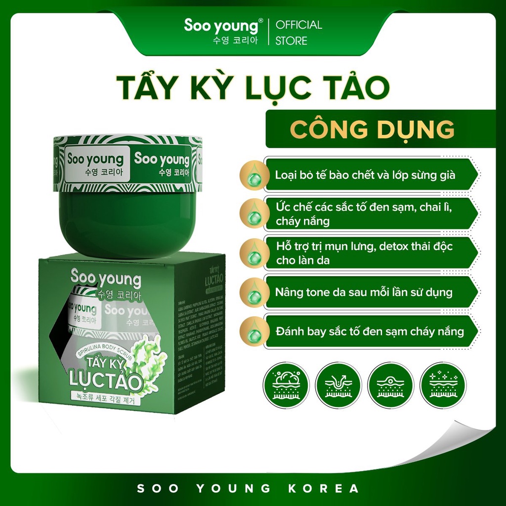 Tẩy kỳ Lục Tảo SOOYOUNG KOREA tẩy tế bào chết