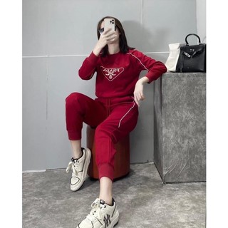 SET BỘ NỮ MÀU ĐỎ LOGO PRA.DA