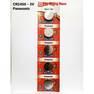 Pin CR2450 Panasonic 3V Lithium vỉ 5 viên Hàng Chính Hãng Made in Indonesia