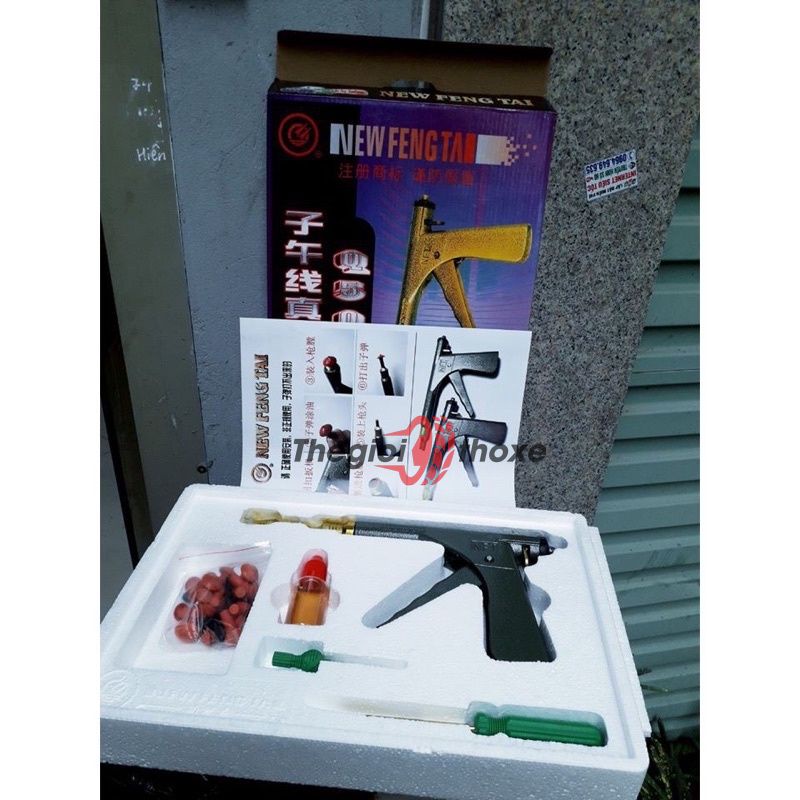 Bộ vá nấm lốp không săm - gồm súng vá vỏ xe không ruột và 16 viên đạn nấm vá lốp - Thế Giới Thợ Xe