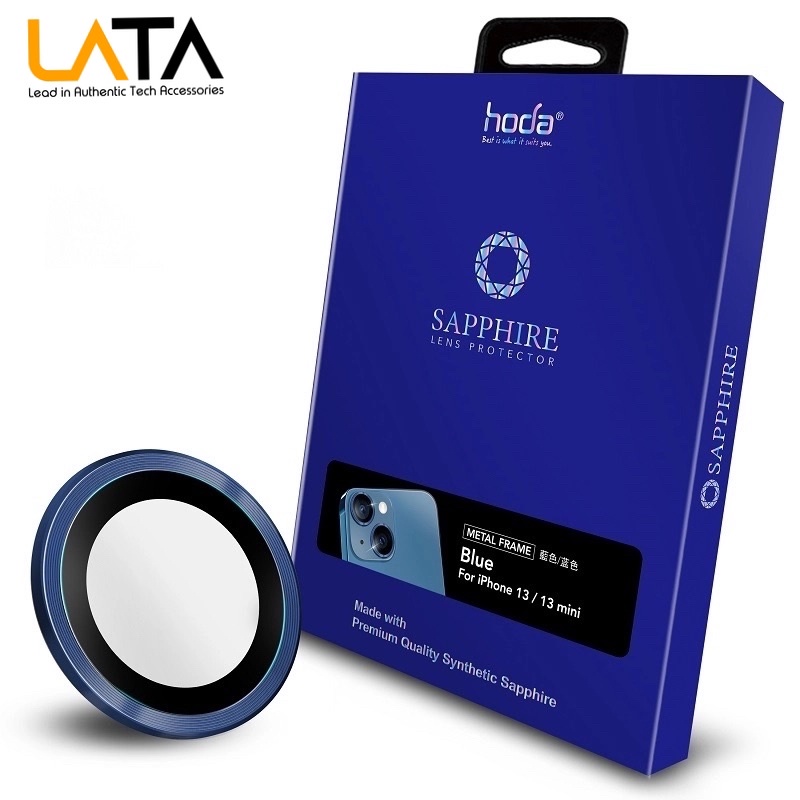Miếng dán bảo vệ camera HODA Sapphire cho iPhone 13 và 13 Mini  - có khung trợ dán
