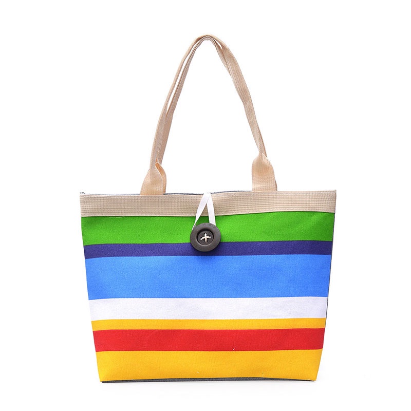 Túi vải canvas có khoá kéo - Túi tote Cầu vồng