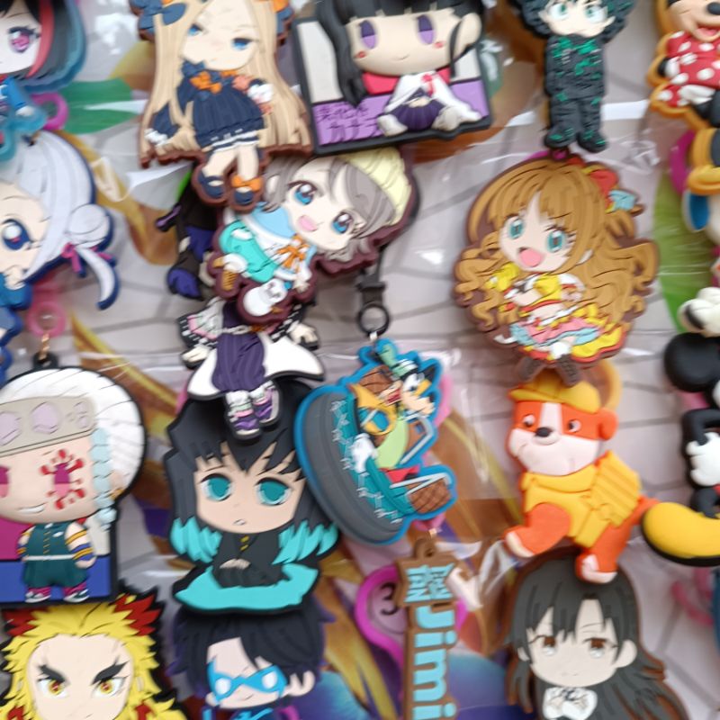 combo 62 móc khóa nhựa nhân vật hoạt hình