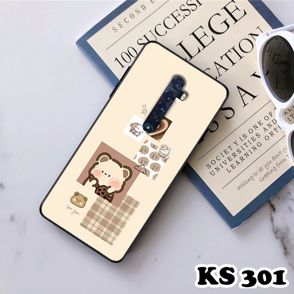 Ốp Lưng Oppo Reno 2 - Reno 2F - Reno 2Z - Ốp Oppo in hình Gấu&amp;Thỏ siêu xinh - Lưng nhám viền TPU