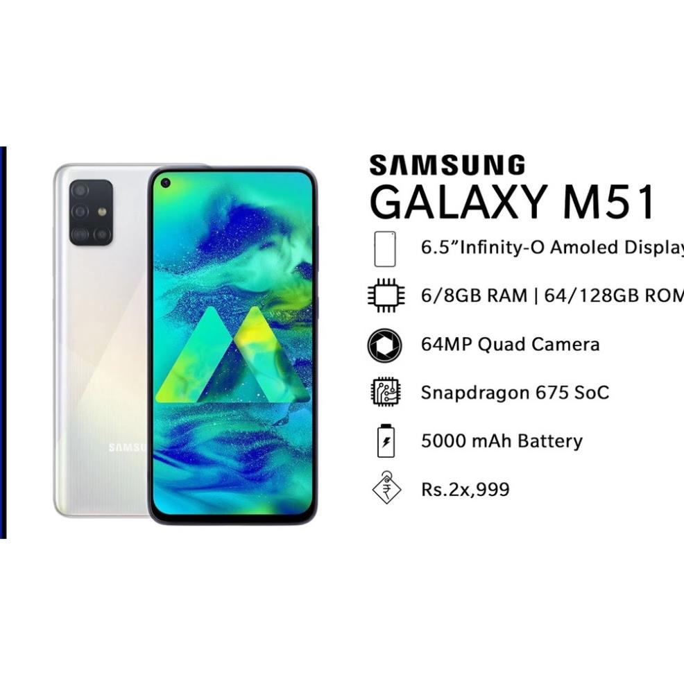 Điện thoại SAMSUNG GALAXY M51 - HÀNG chính hãng Nguyên SEAL FULLBOX bảo hành 12 tháng trên Toàn quốc