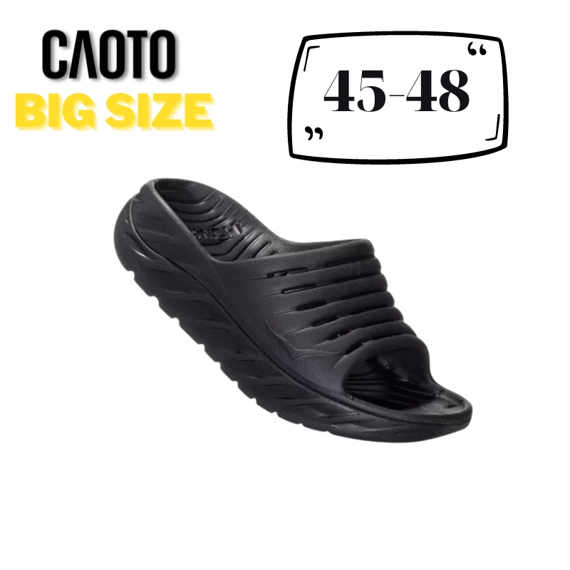 Dép Quai Ngang Hoka One One Cao Su Siêu Êm Full Đen Nam Big Size - Dép Quai Ngang Nam Big Size 45 46 47 48
