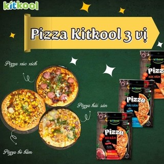 Pizza đông lạnh Lacusina Kitkool 140g 14cm có 3 vị hải sản, phô mai, xúc xích bò bằm kèm ảnh thật